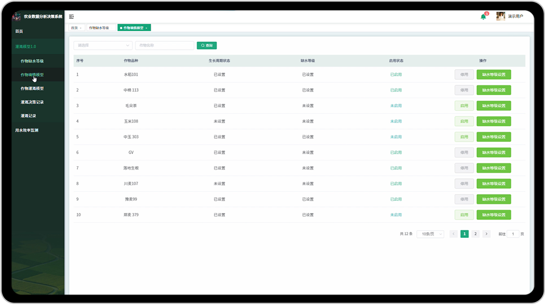 农业数据分析决策系统